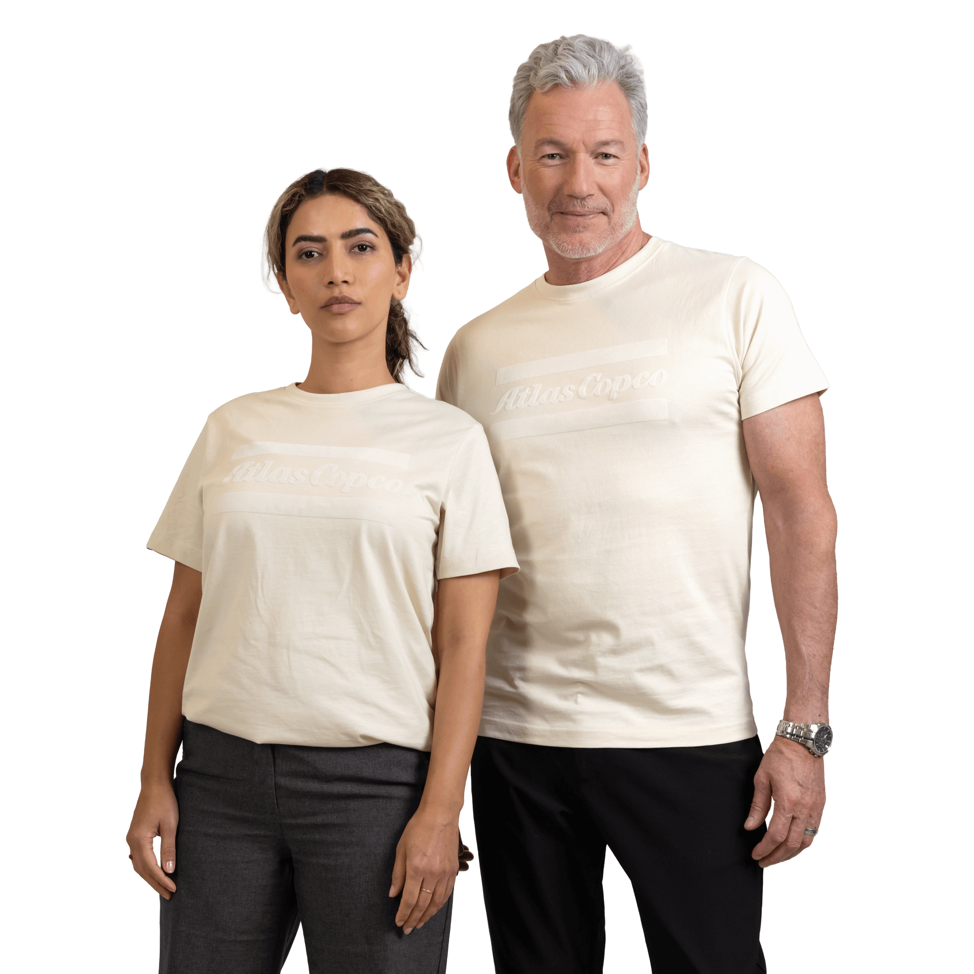 beige tshirt worn by male