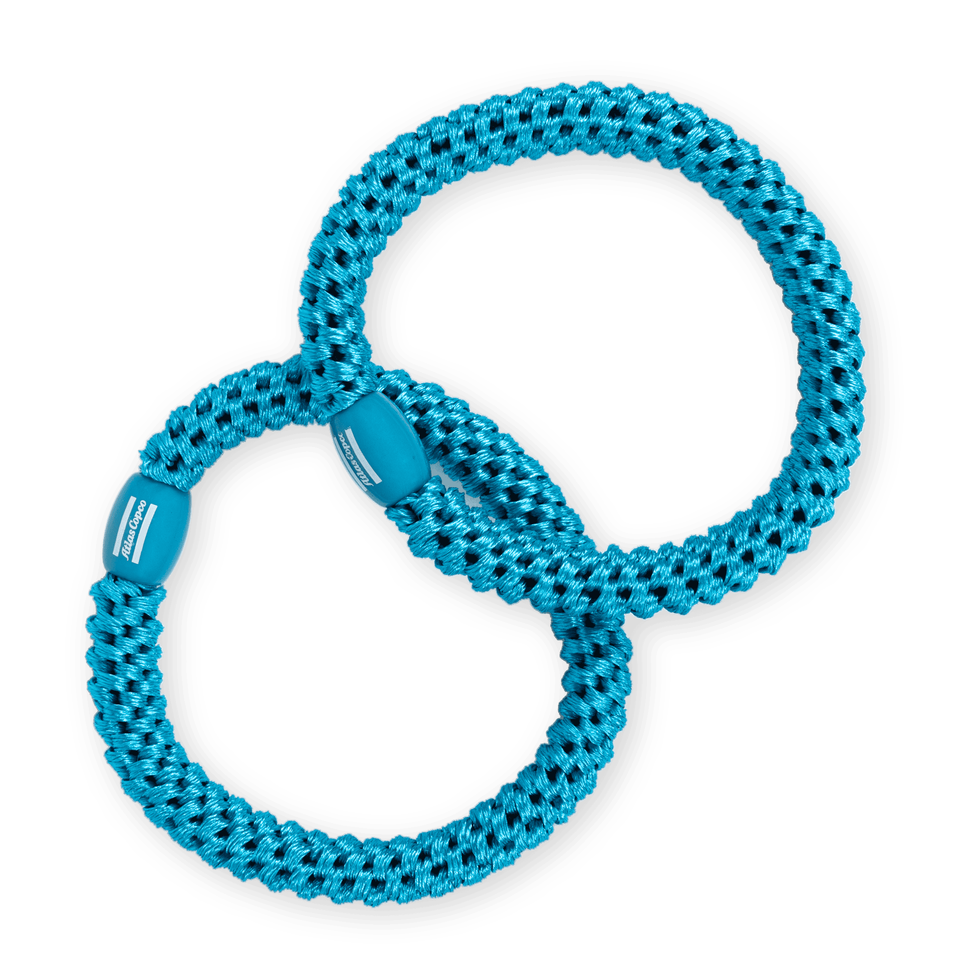 blue hair tie with atlas copco logo