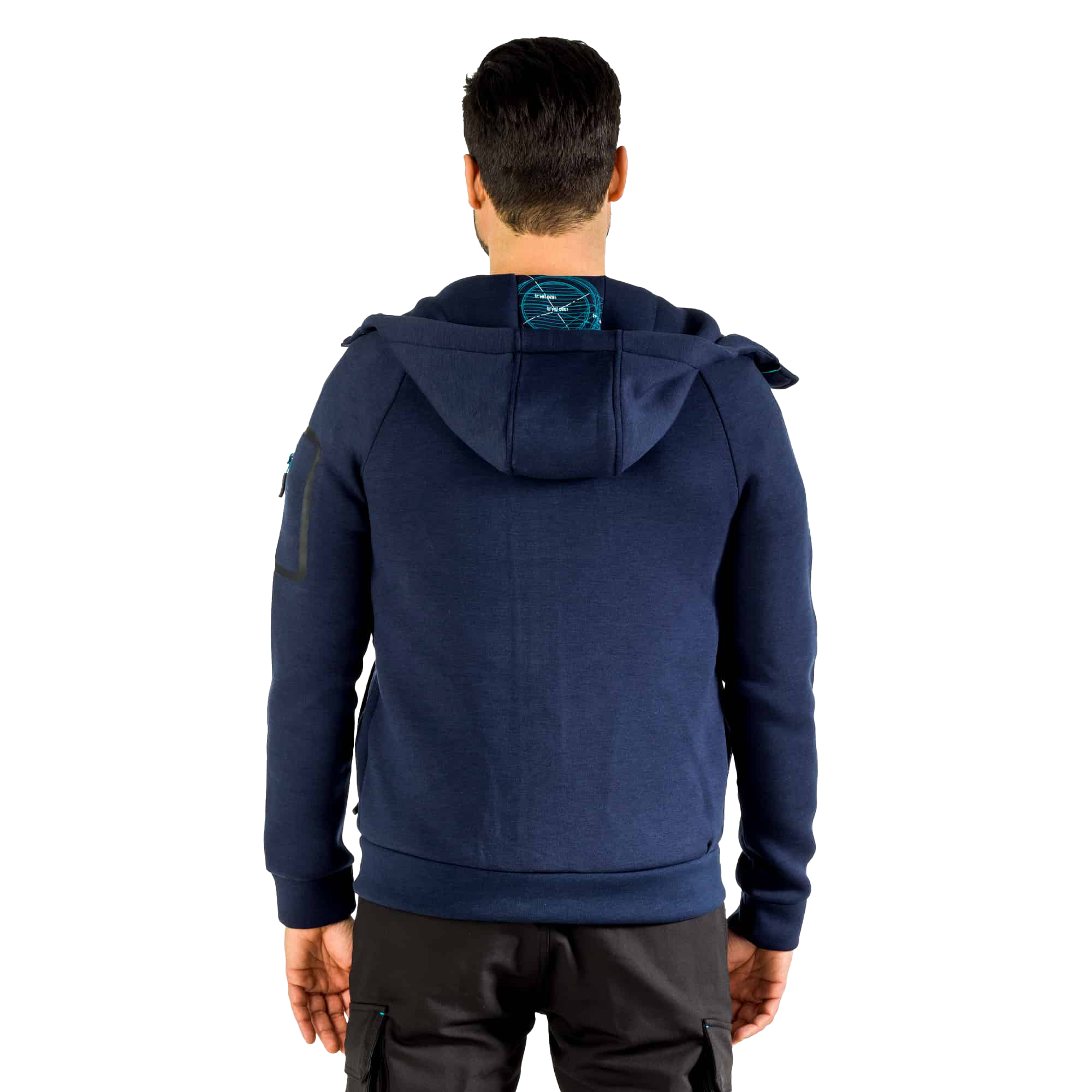 navy blue hoodie backside