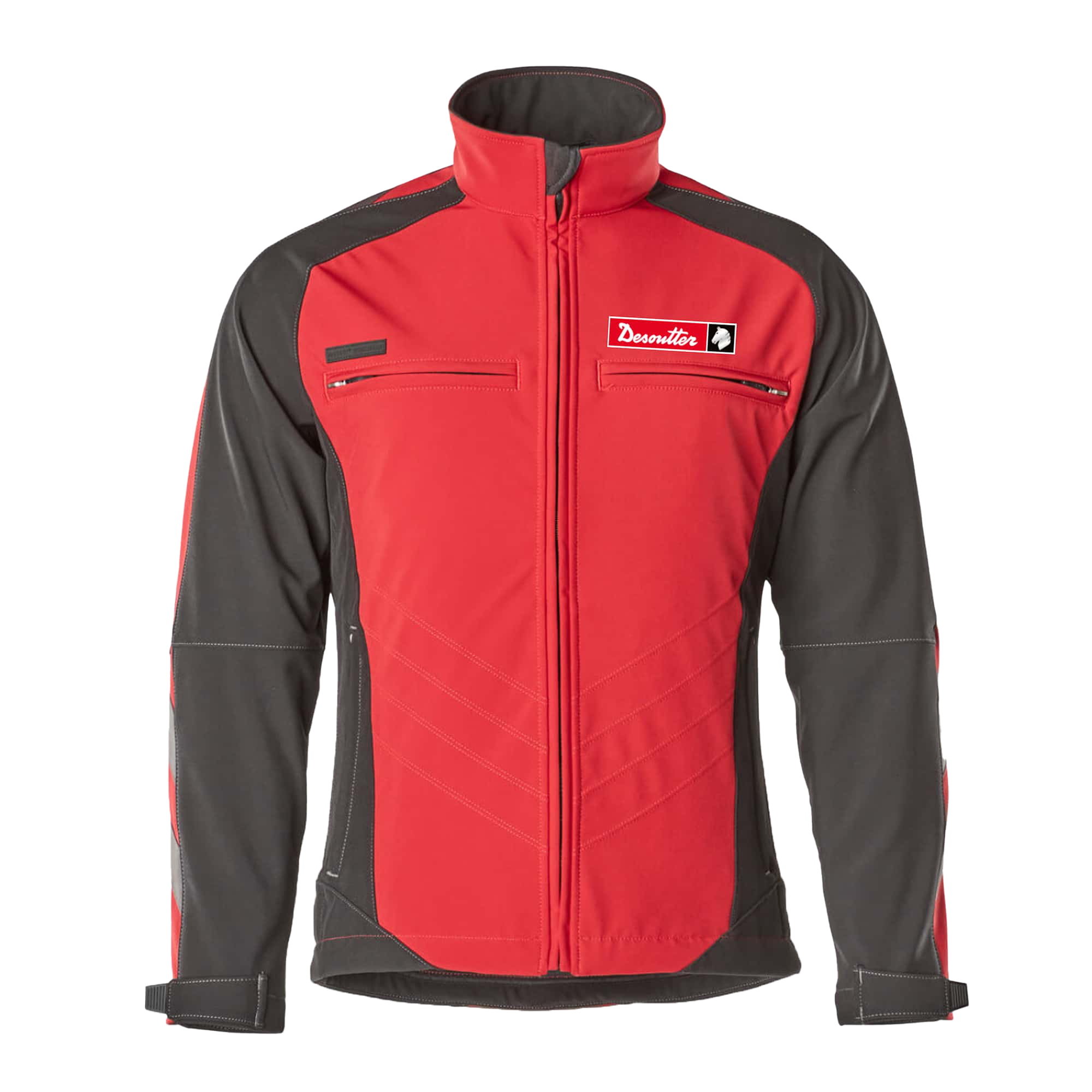 red jacket with desoutter logo