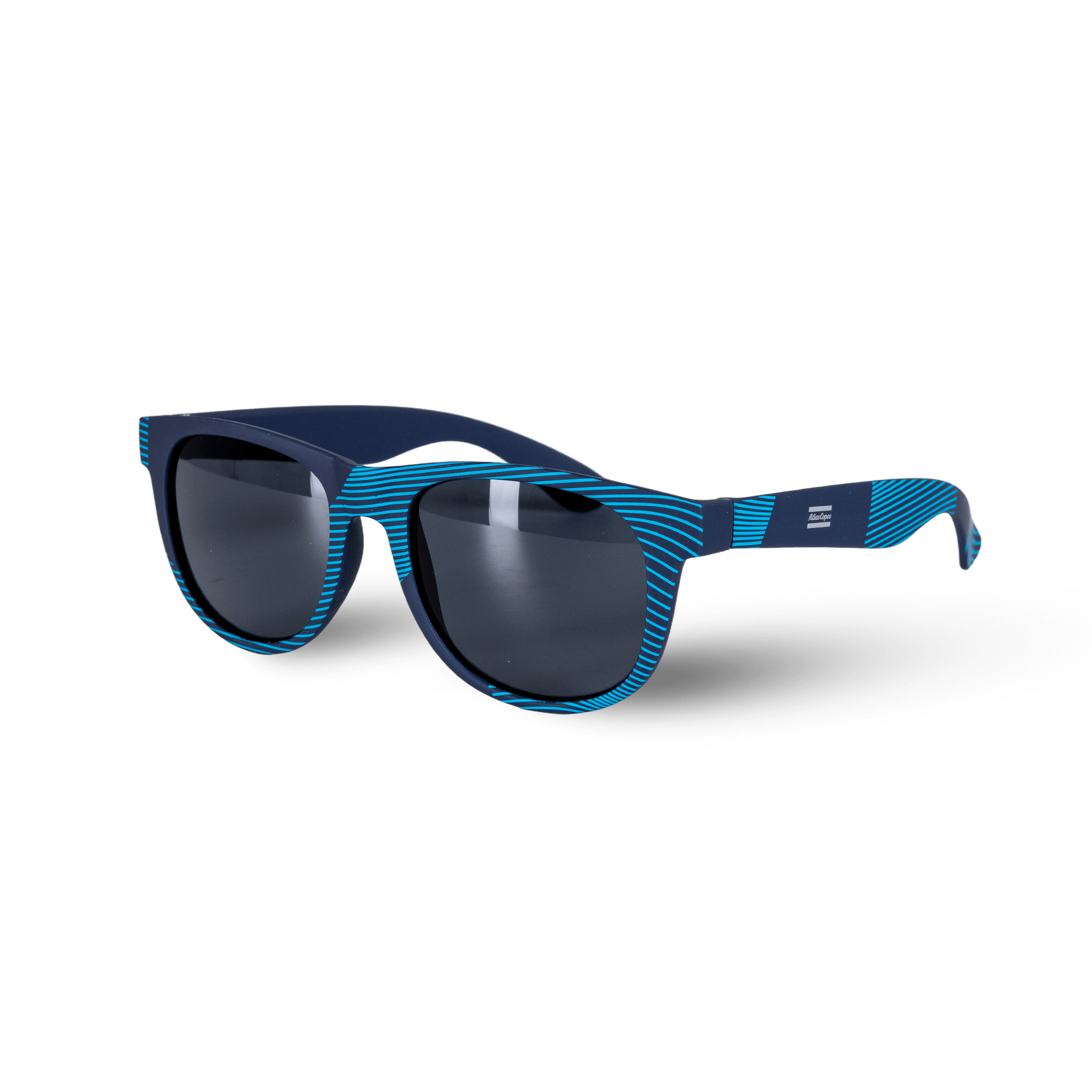 Blue and navy atlas copco sunglasses with pattern