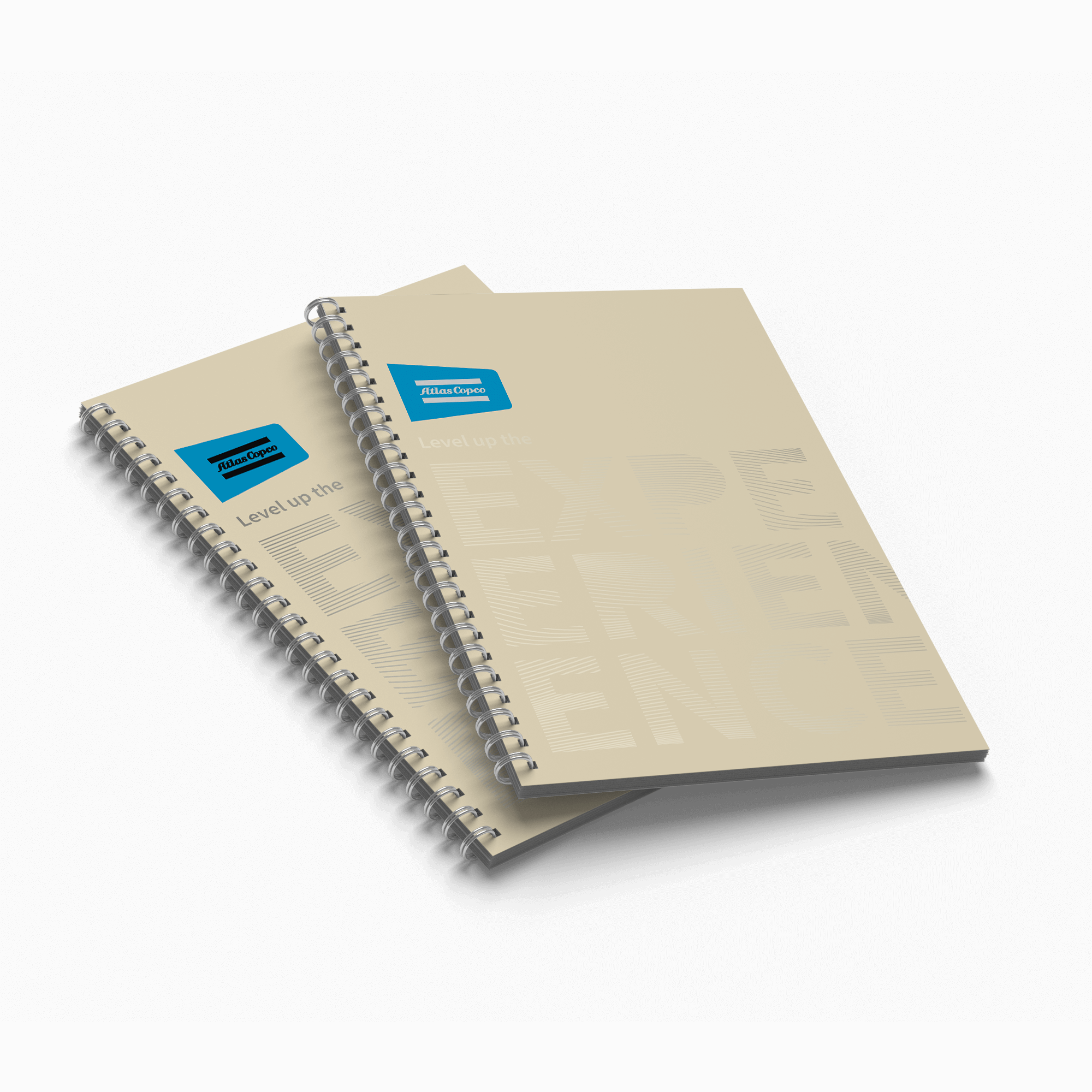 close up of logo and notebook spiral