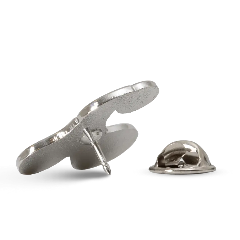 metal pin with water for all logo back