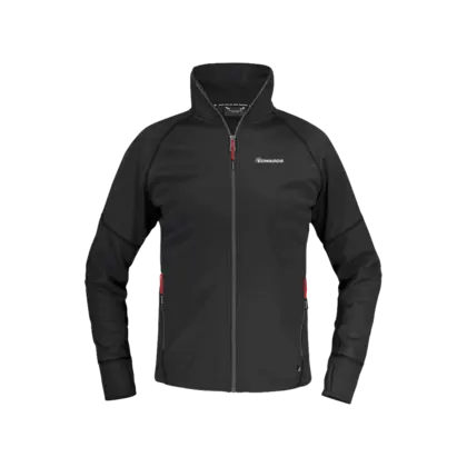 black jacket with white edwards logo