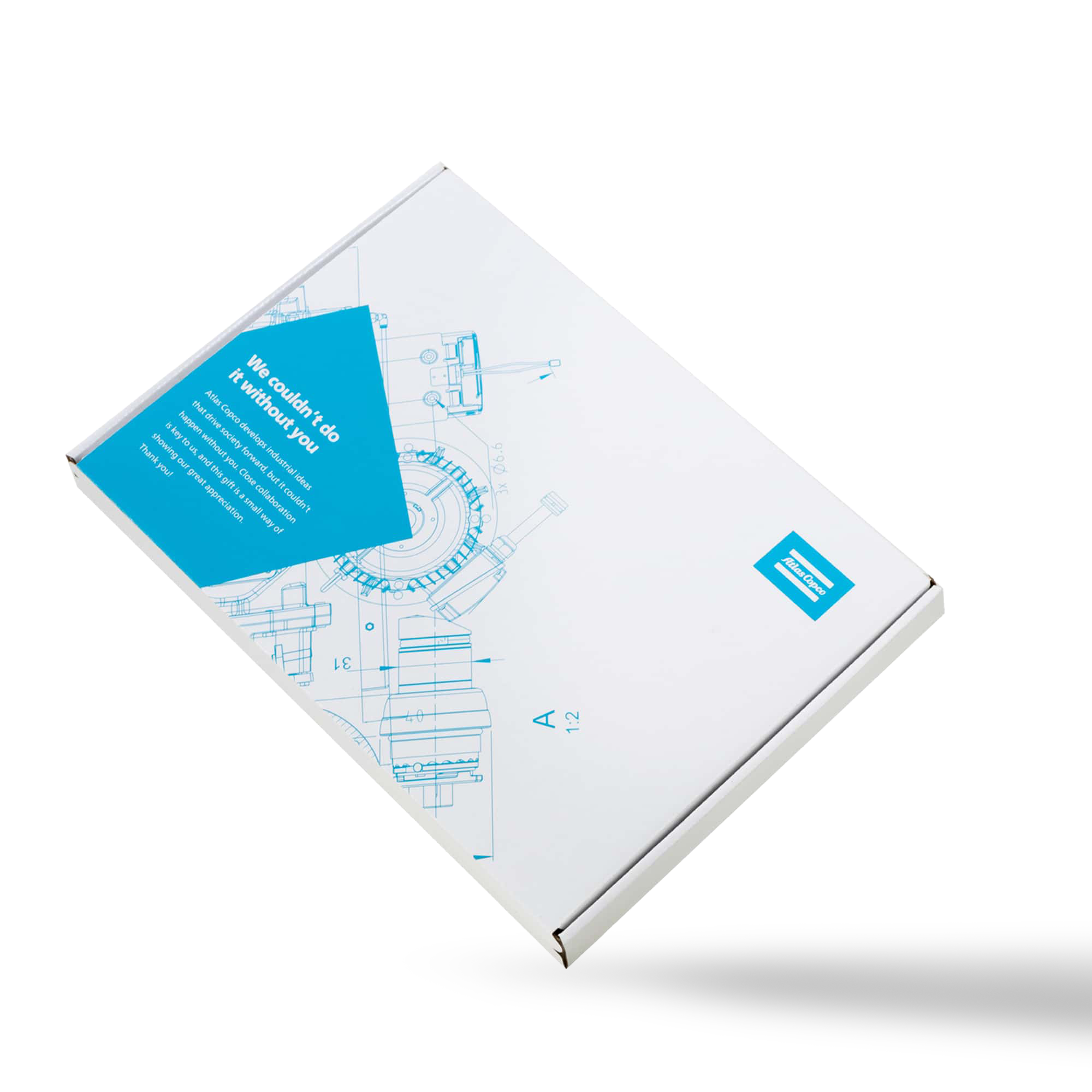 atlas copco box with blueprint