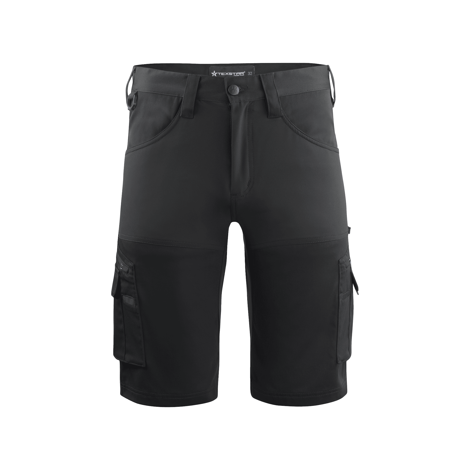 Black work shorts front