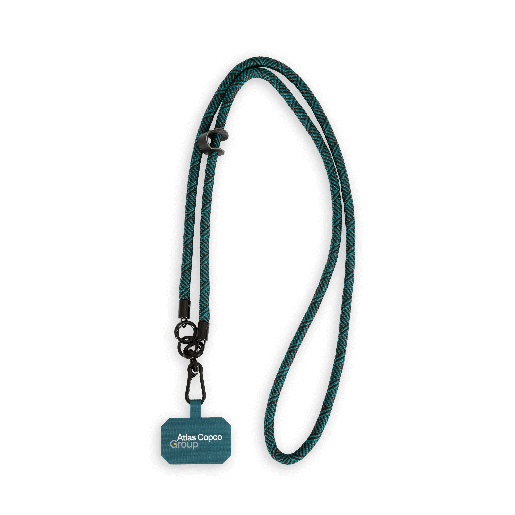 phone strap with atlas copco group logo