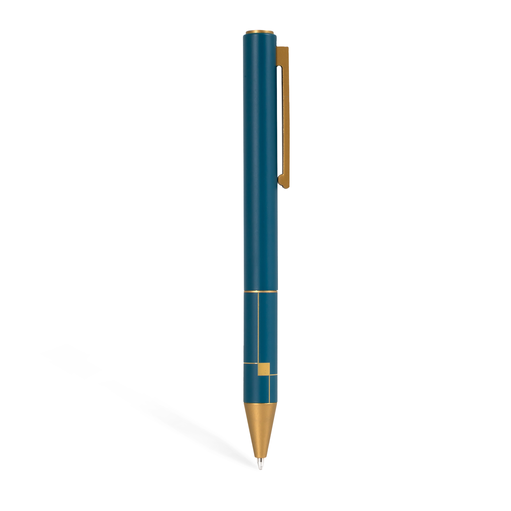 atlas copco group pen in teal and gold