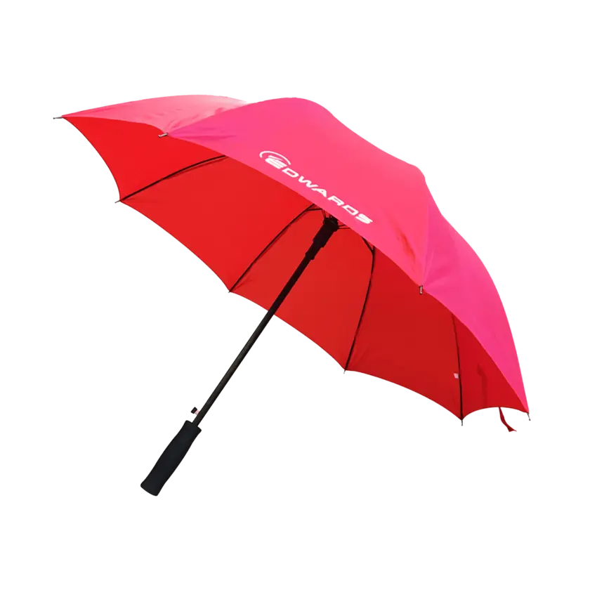 edwards red umbrella with white logo