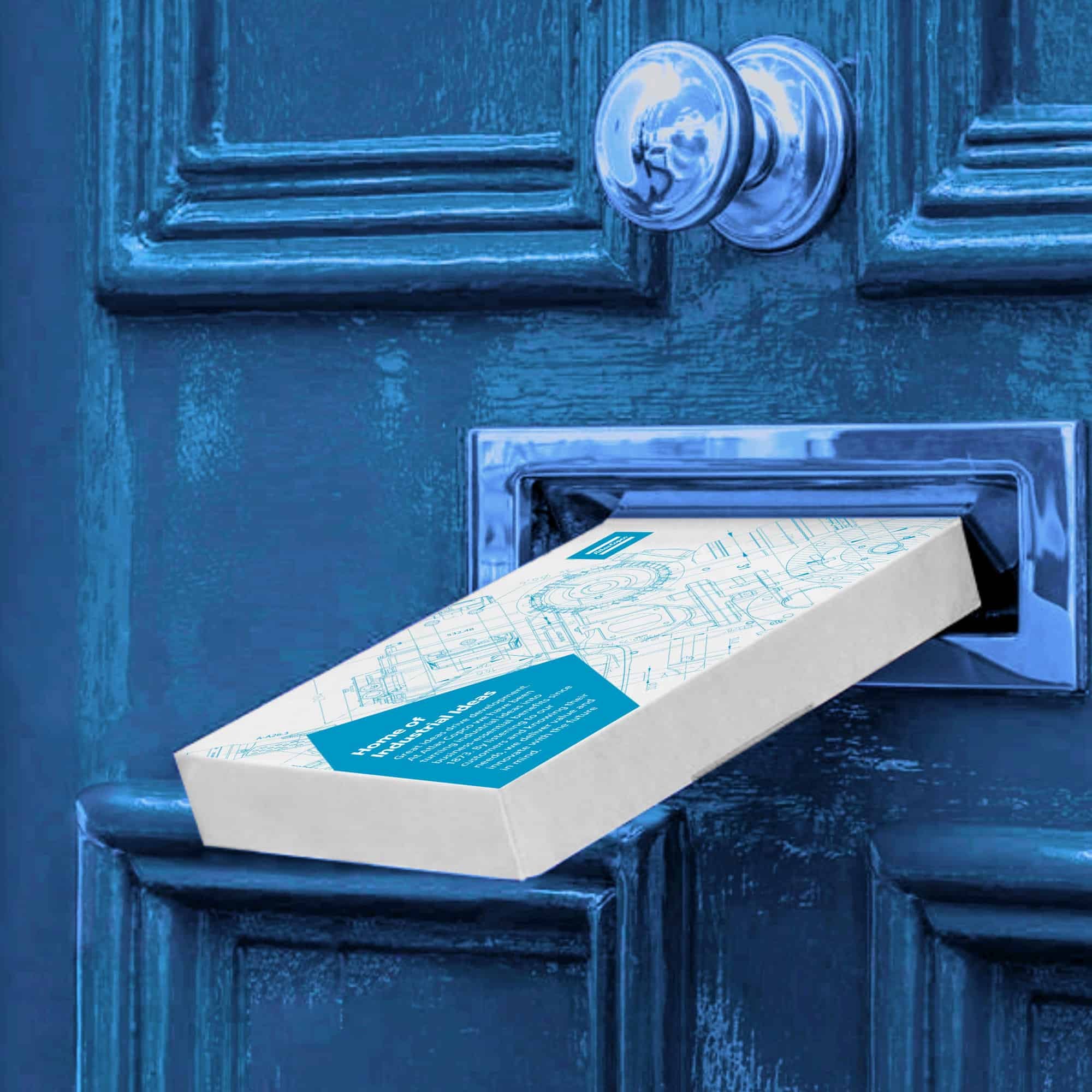 atlas copco box with blueprint measured in door inlet